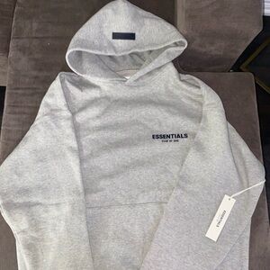 Essentials Dark Oatmeal Hoodie for Men